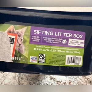 🐈🐈‍⬛ Pet Life Black Sifting Litter Box